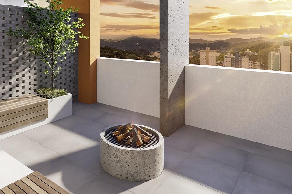 Aprecie um rooftop com diversos espaços de lazer